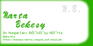 marta bekesy business card